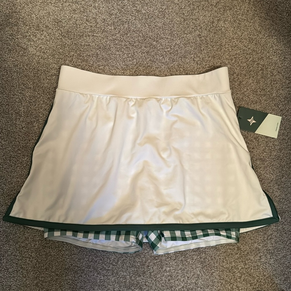 Tuckernuck Cream and Green Mini Skirt